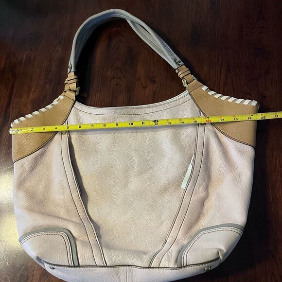 XL Oryany Top Handle Hobo Bag Neutral Color Pink Tan Large Leather - Picture 10 of 11